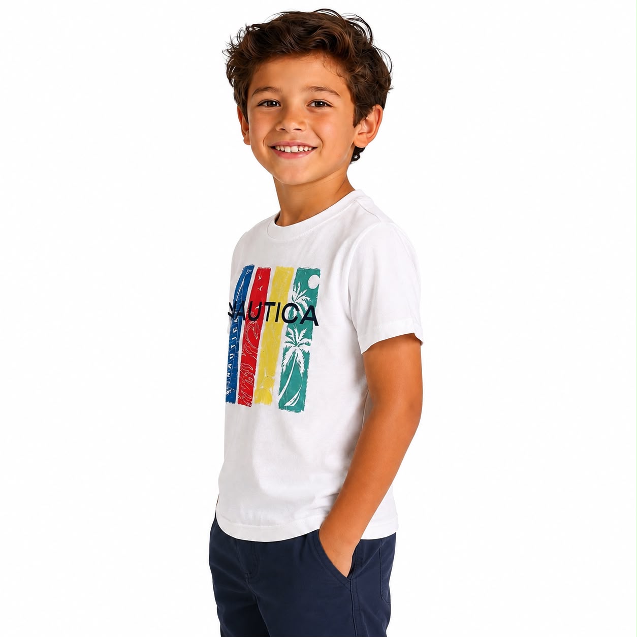 Nautica Boys Tropical Logo T-Shirt