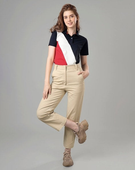 Tommy Hilfiger Women Striped Regular Fit Polo T-Shirt