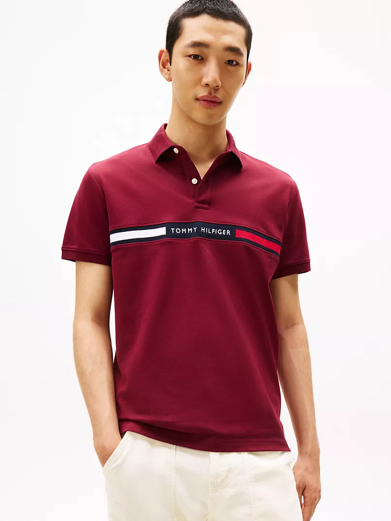 Tommy Hilfiger-Regular Fit Embroidered Stripe Polo
