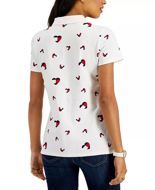 Tommy Hilfiger Heart-Print Polo Top