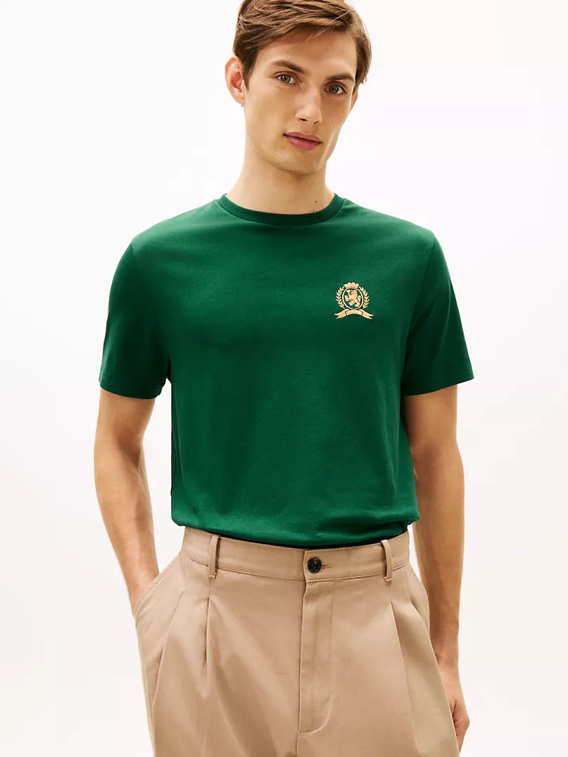 Tommy Hilfiger-Embroidered Crest Logo T-Shirt