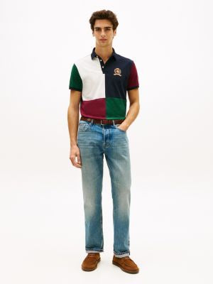 Tommy Hilfiger-Crest Logo Colorblock Stretch Pique Polo