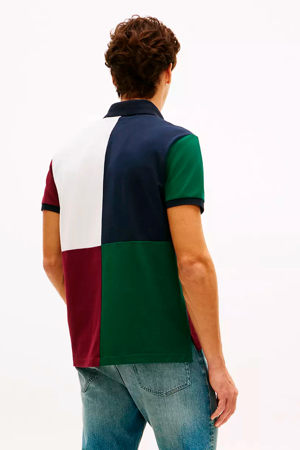 Tommy Hilfiger-Crest Logo Colorblock Stretch Pique Polo