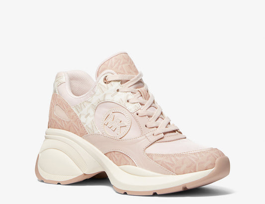 Michael Kors Zuma Two-Tone Empire Signature Logo and Mesh Trainer