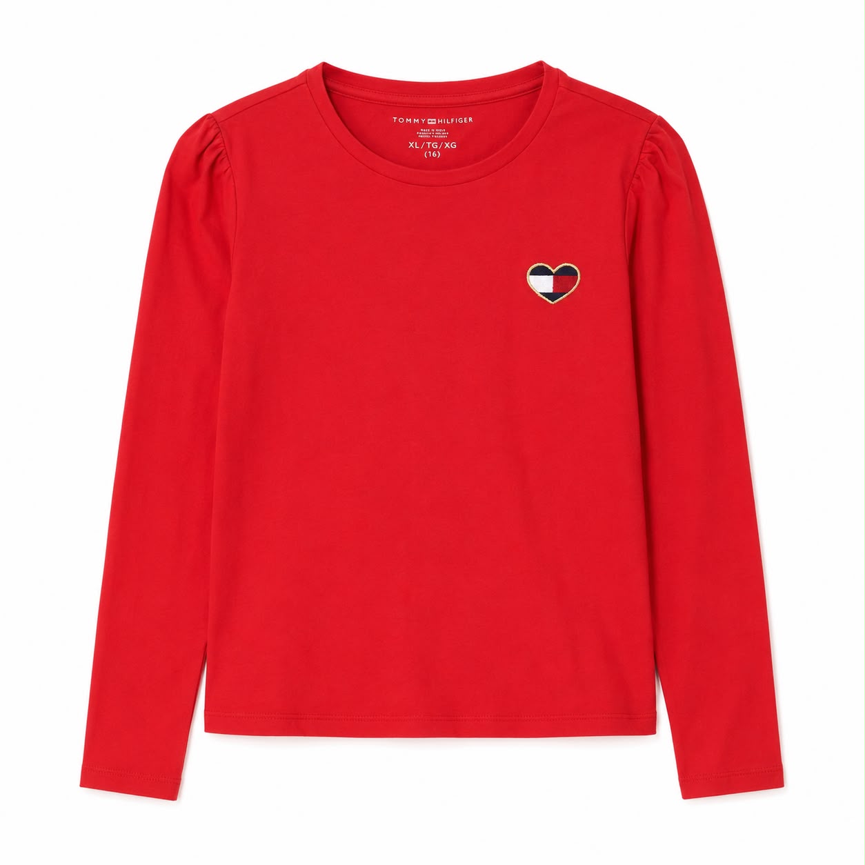 Tommy Hilfiger Girls Puff Shoulder Fashion Cotton T-Shirt