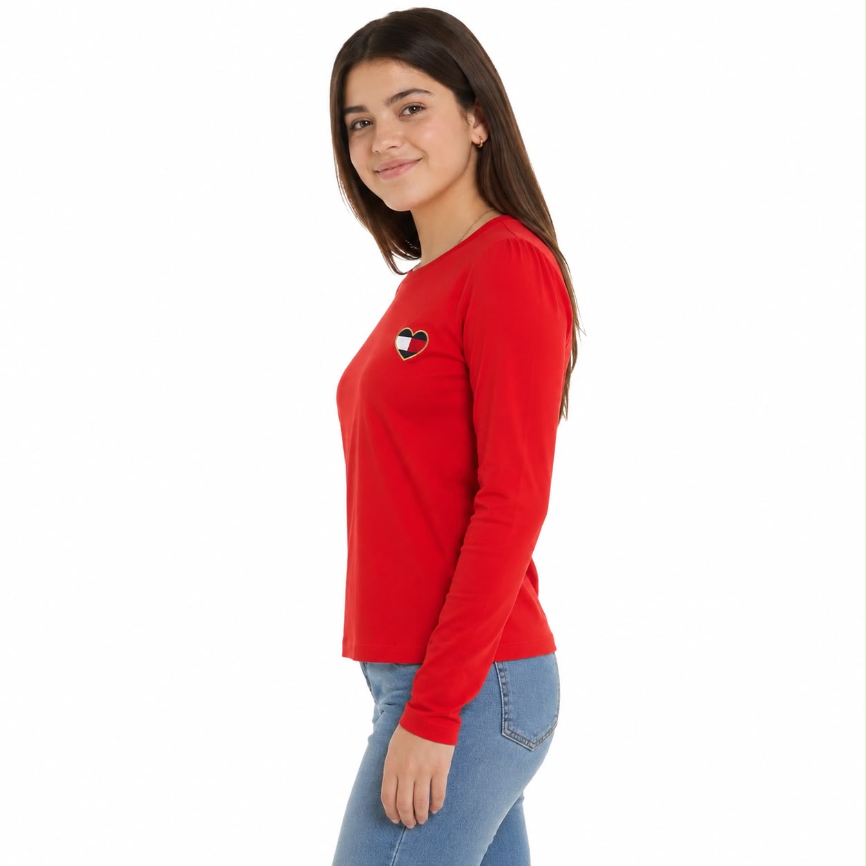 Tommy Hilfiger Girls Puff Shoulder Fashion Cotton T-Shirt