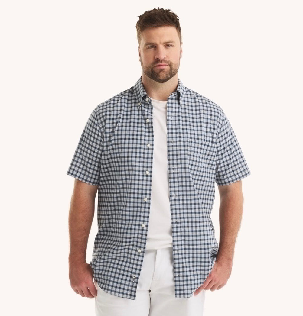 Nautica Big & Tall Plaid Short-Sleeve Shirt