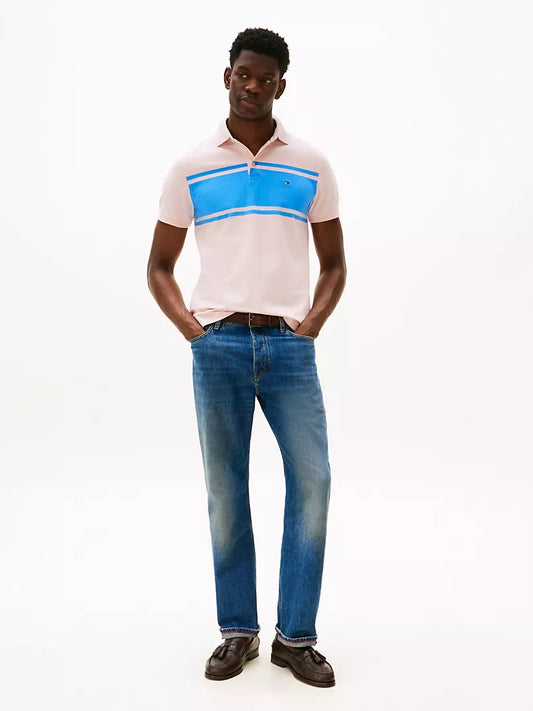 Tommy Hilfiger-Slim Fit Block Stripe Polo