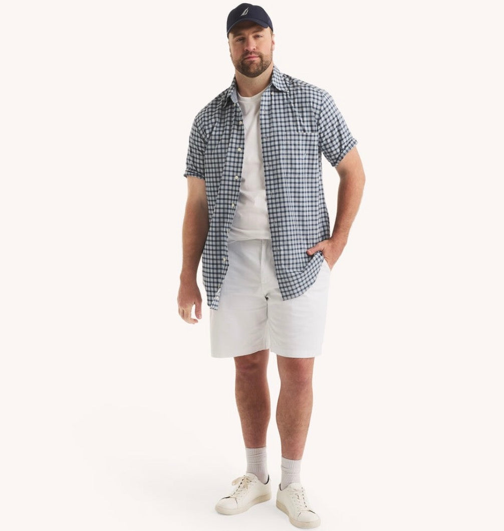 Nautica Big & Tall Plaid Short-Sleeve Shirt