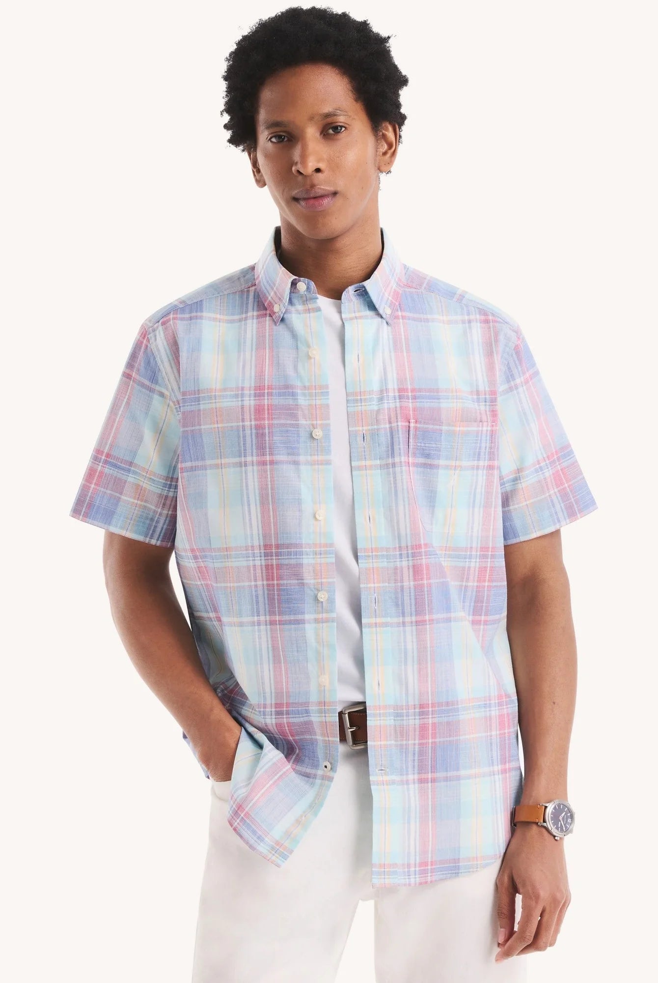 Nautica big & Tall Plaid Short-Sleeve Shirt Men’s