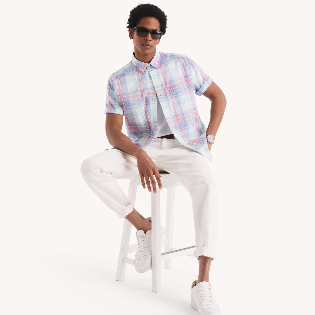 Nautica big & Tall Plaid Short-Sleeve Shirt Men’s