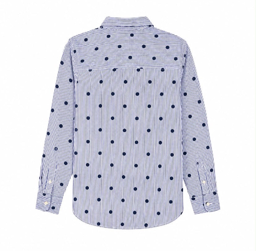 Tommy Hilfiger Relaxed Polka-Dot Poplin Jacquard Shirt