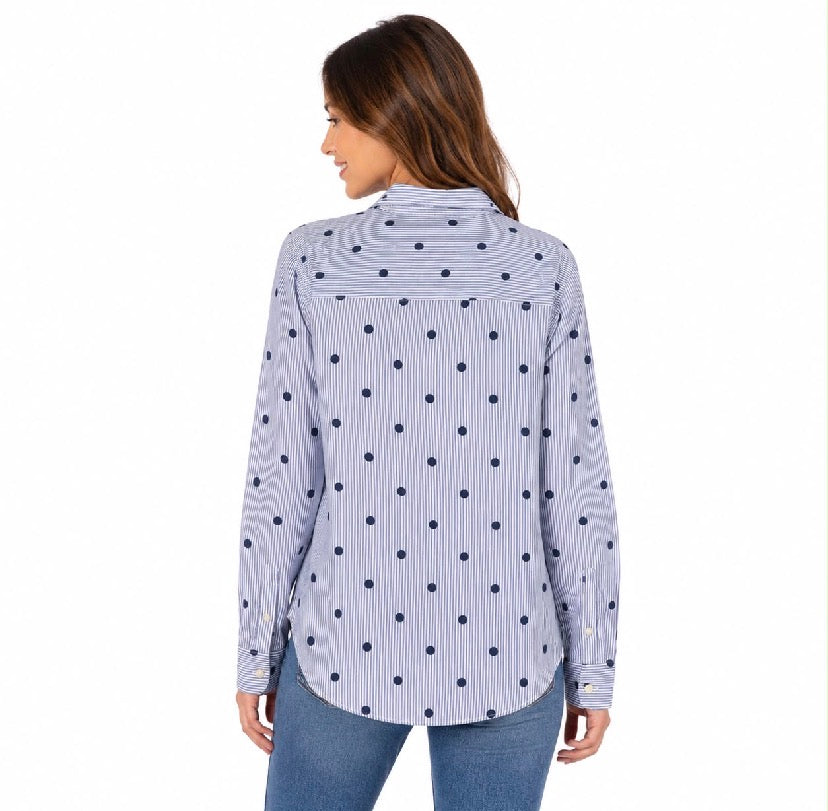 Tommy Hilfiger Relaxed Polka-Dot Poplin Jacquard Shirt