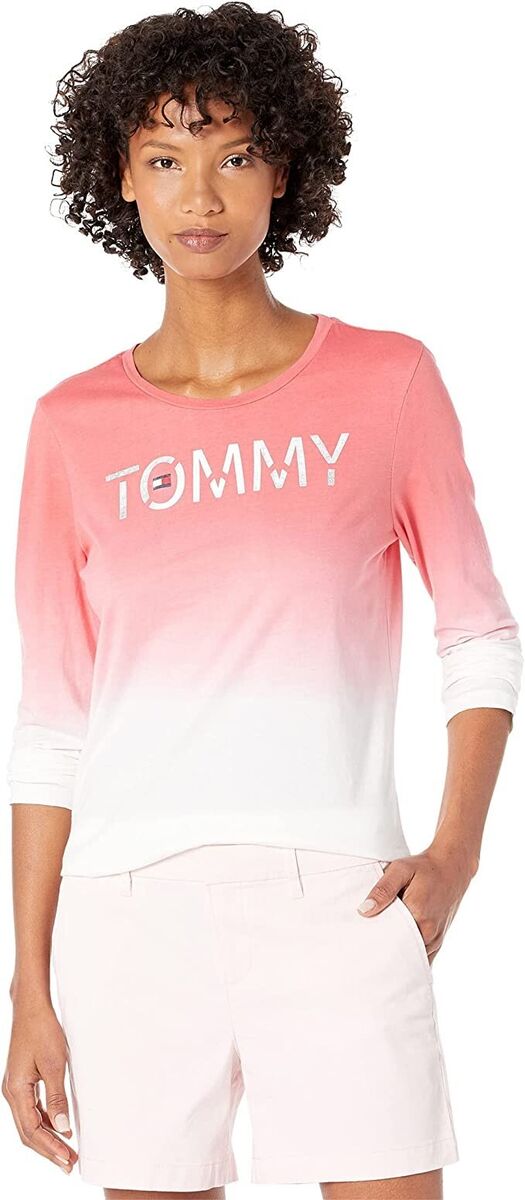 Tommy Hilfiger Women's Blue Cotton Logo T-Shirt&nbsp;