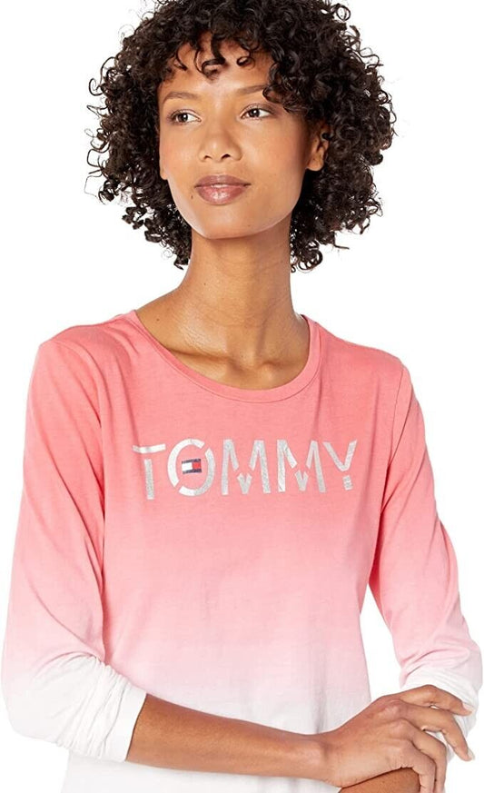 Tommy Hilfiger Women's Blue Cotton Logo T-Shirt&nbsp;