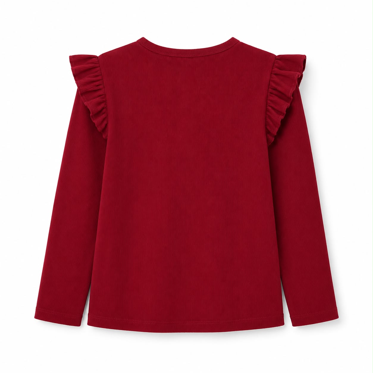 H&M Red Flounce Trim Rib Top For Kinds
