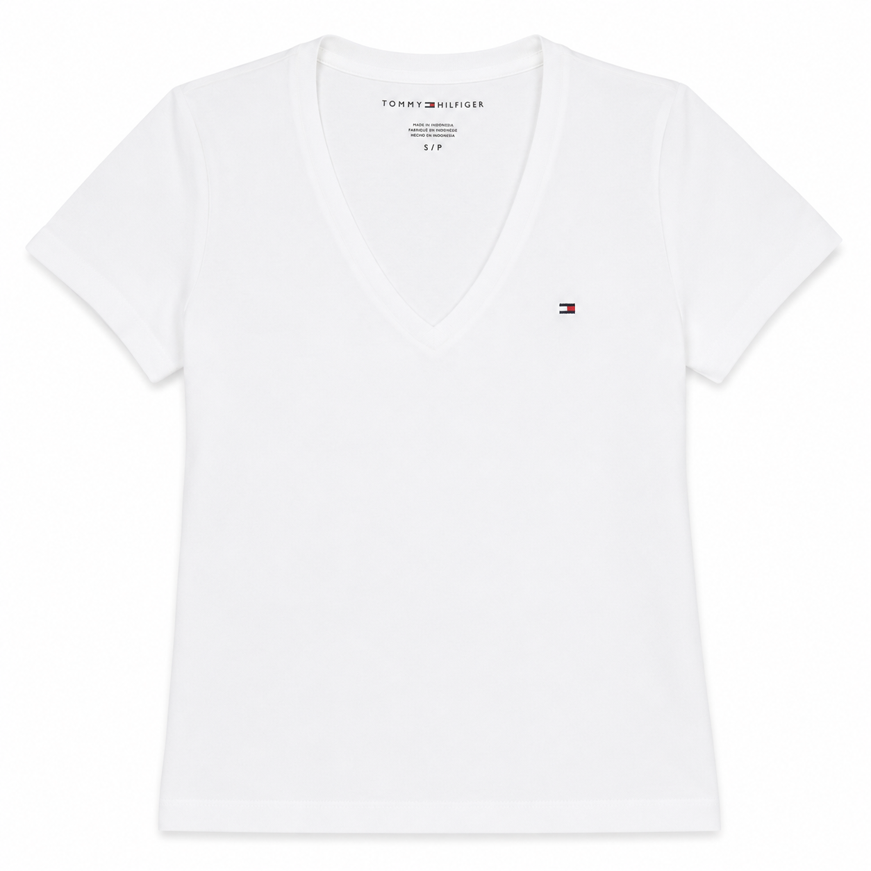 Tommy Hilfiger T-Shirt Heritage con cuello de pico Blanco Women’s