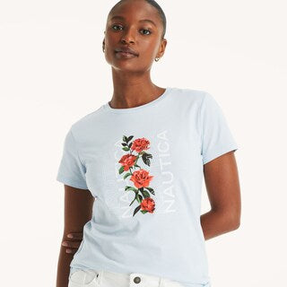 Náutica-floral logo graphic t-shirt