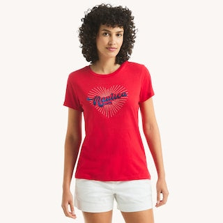 Náutica -rhinestone bright heart graphic t-shirt