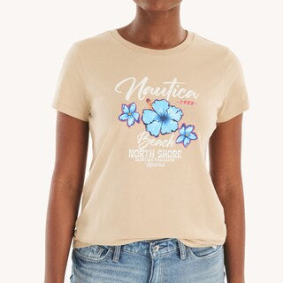Nautica-puff beach graphic t-shirt