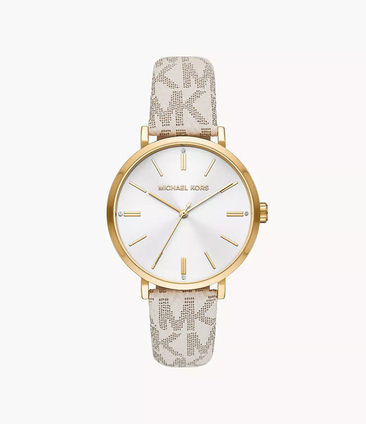 Michael Kors Addyson Three-Hand White PVC Watch