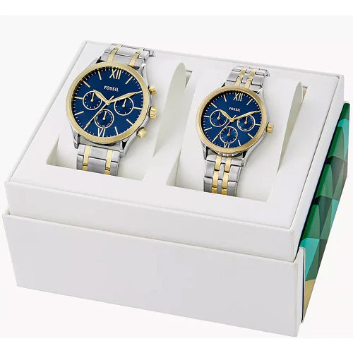 Fossil Fenmote Blue Dial Pair Set