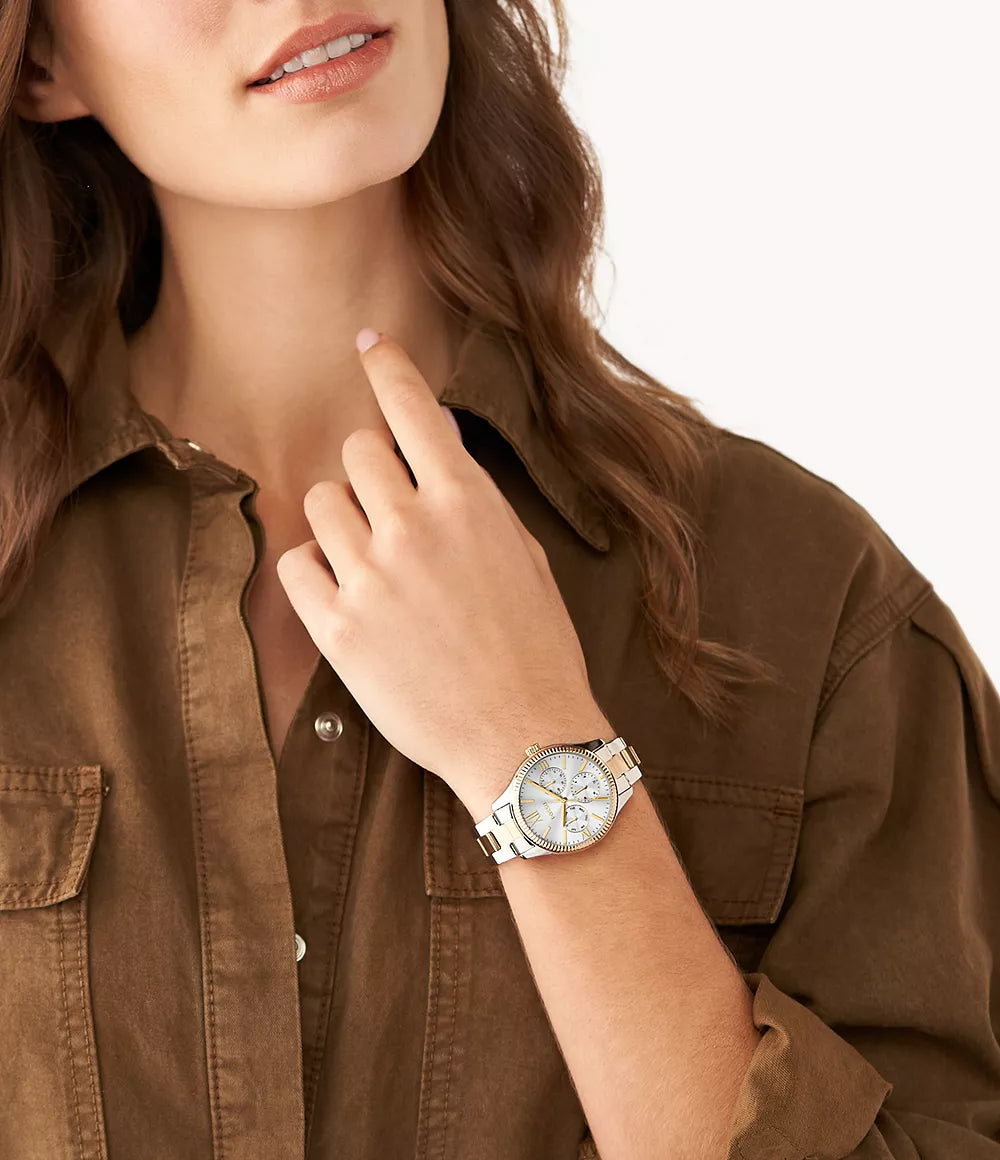 Fossil His and Hers Multifunction Two-Tone Stainless Steel Watch Set