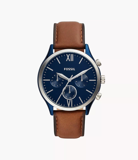 Fossil Fenmore Multifunction Luggage Leather Watch