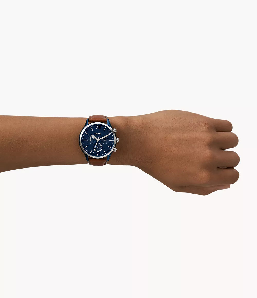 Fossil Fenmore Multifunction Luggage Leather Watch