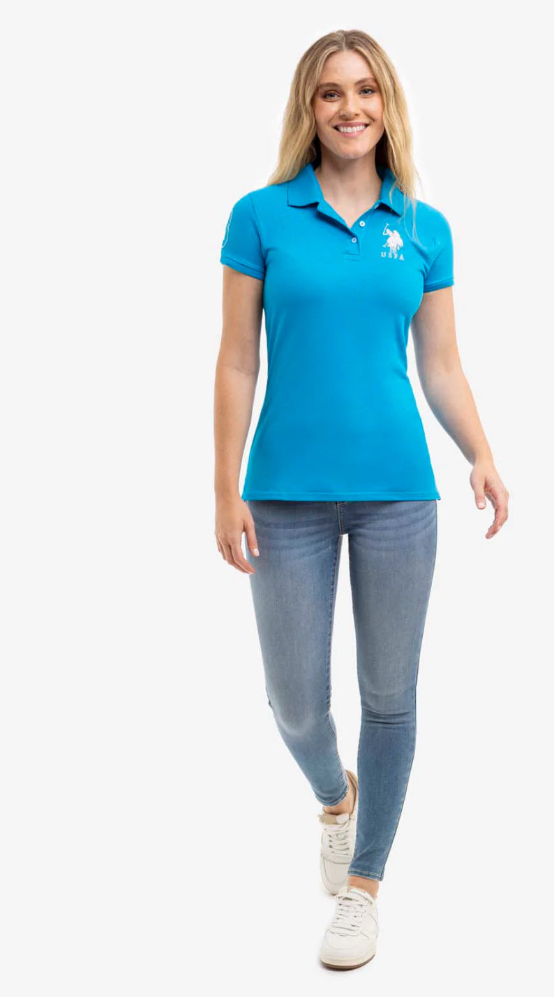 U.S Polo Assn USPA Metallic Print Polo Shirt