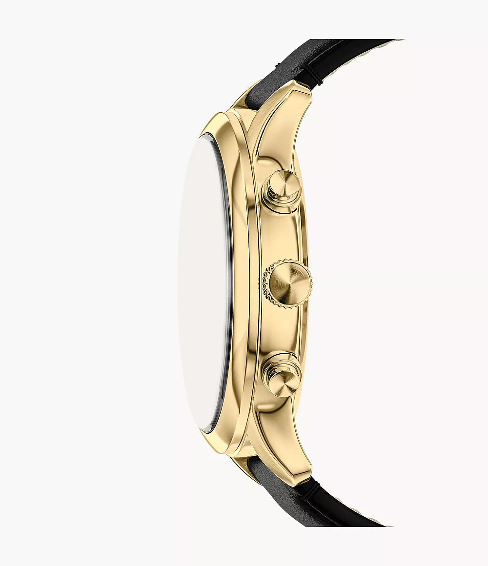 Fossil Bennett Multifunction Black Leather Watch