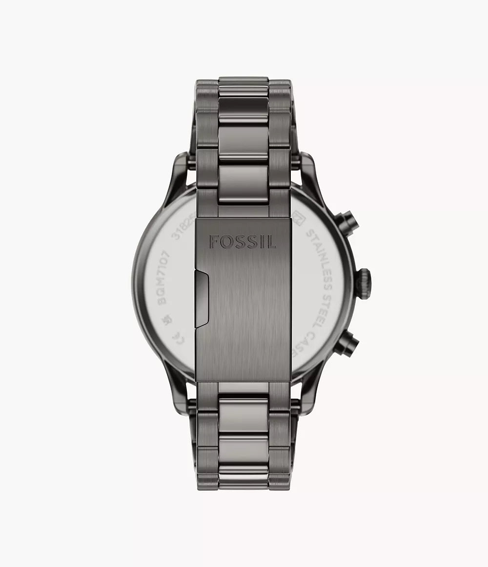 Fossil Try On & Compare Size Bennett Multifunction Gunmetal Stainless Steel Watch