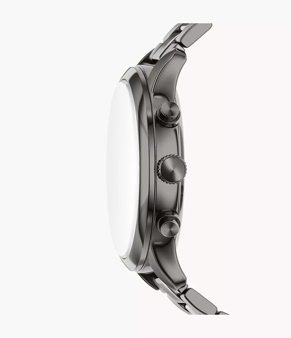 Fossil Try On & Compare Size Bennett Multifunction Gunmetal Stainless Steel Watch