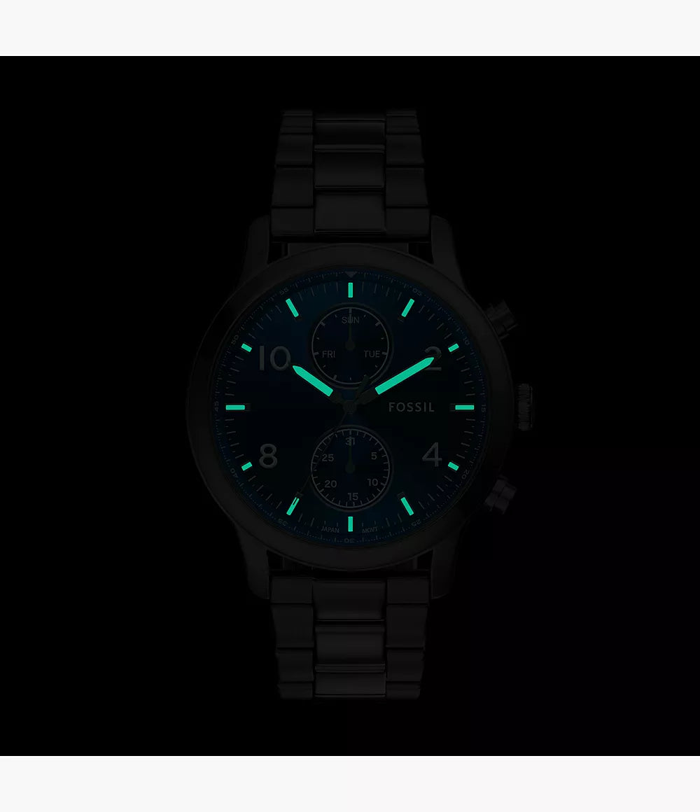 Fossil Try On & Compare Size Bennett Multifunction Gunmetal Stainless Steel Watch