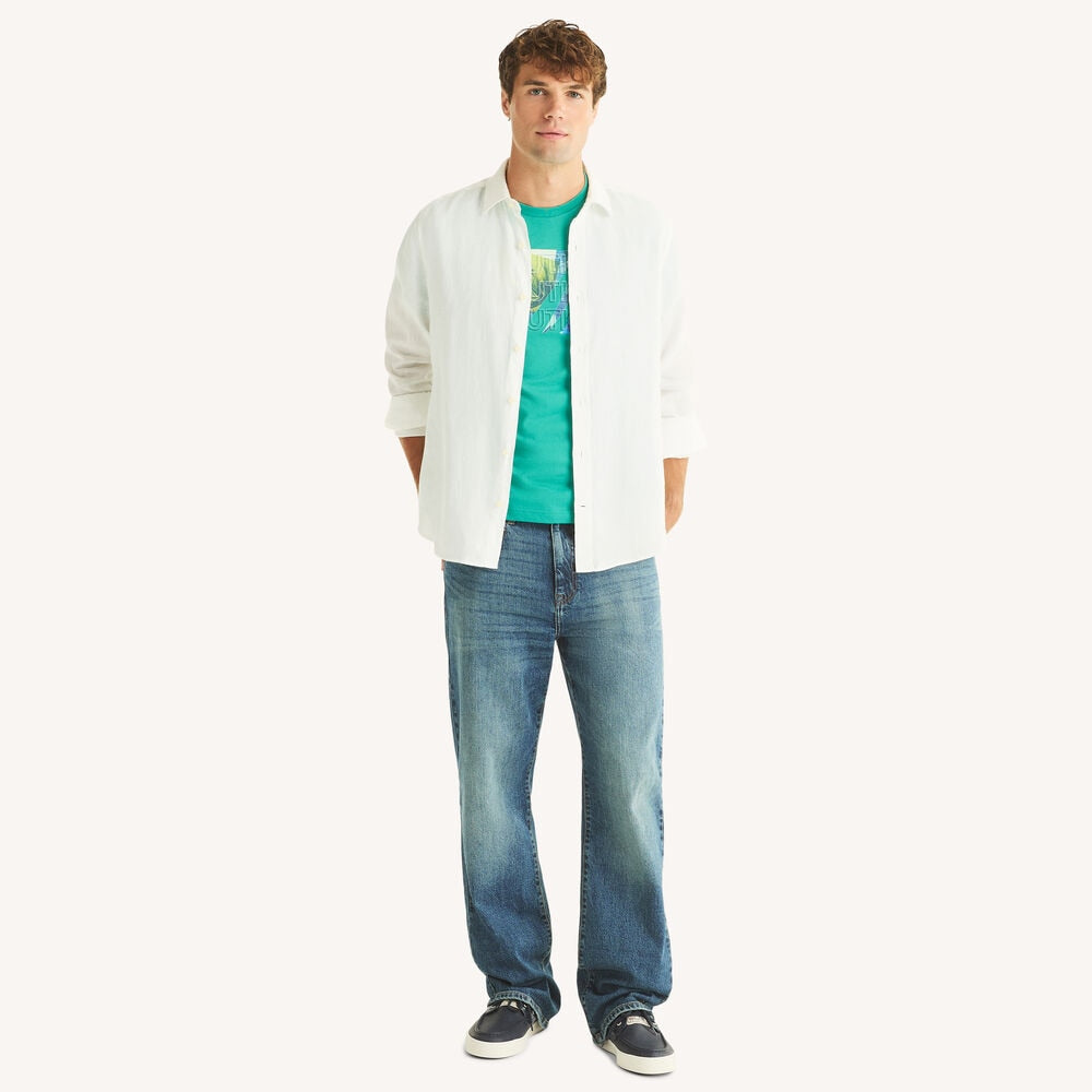 NAUTICA-Logo Palm Tree Graphic T-Shirt