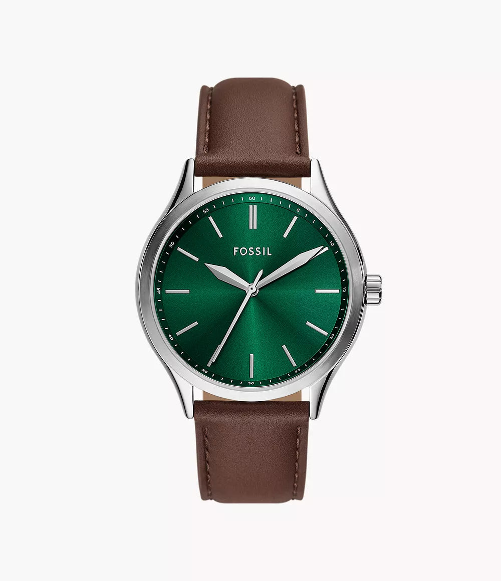 Fossil Fenmore Three-Hand Brown Leather Watch