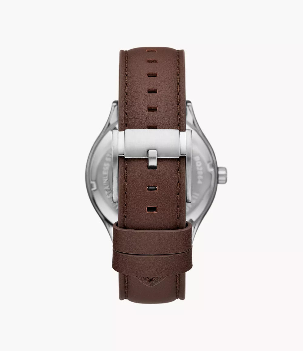 Fossil Fenmore Three-Hand Brown Leather Watch