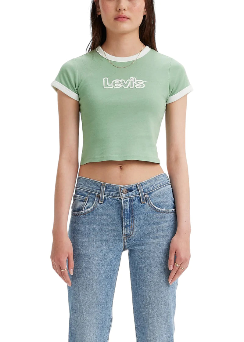 Levi's Women's Green and White Shirt