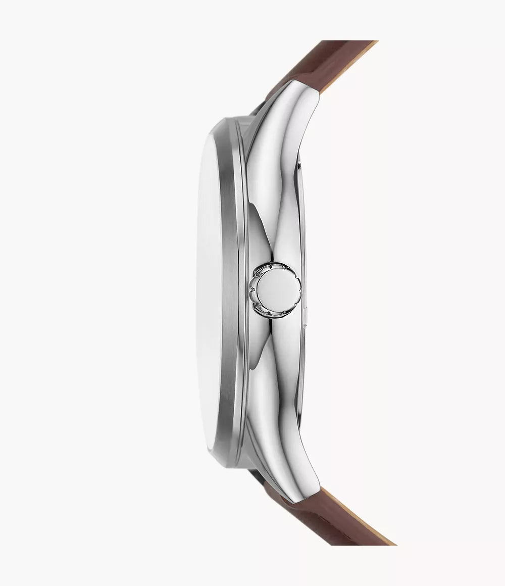 Fossil Fenmore Three-Hand Brown Leather Watch