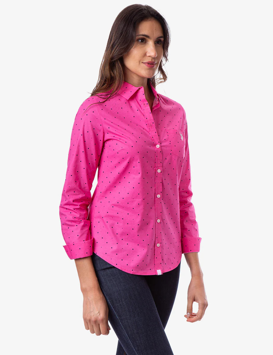 U.S Polo Assn Dot Poplin Long Sleeve Shirt