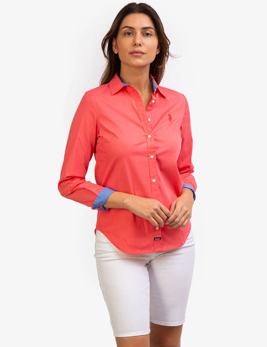 U.S Polo Assn Solid Stretch Poplin Shirt