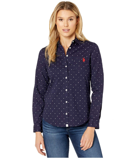 U.S Polo Assn Solid Stretch Poplin Shirt
