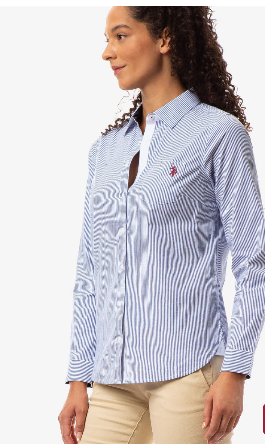 U.S Polo Assn Striped Poplin Long Sleeve Shirt