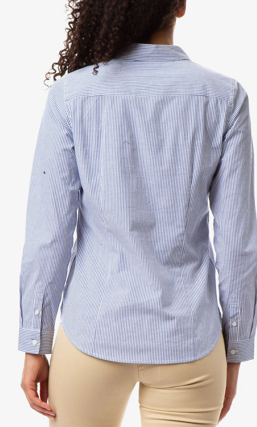 U.S Polo Assn Striped Poplin Long Sleeve Shirt