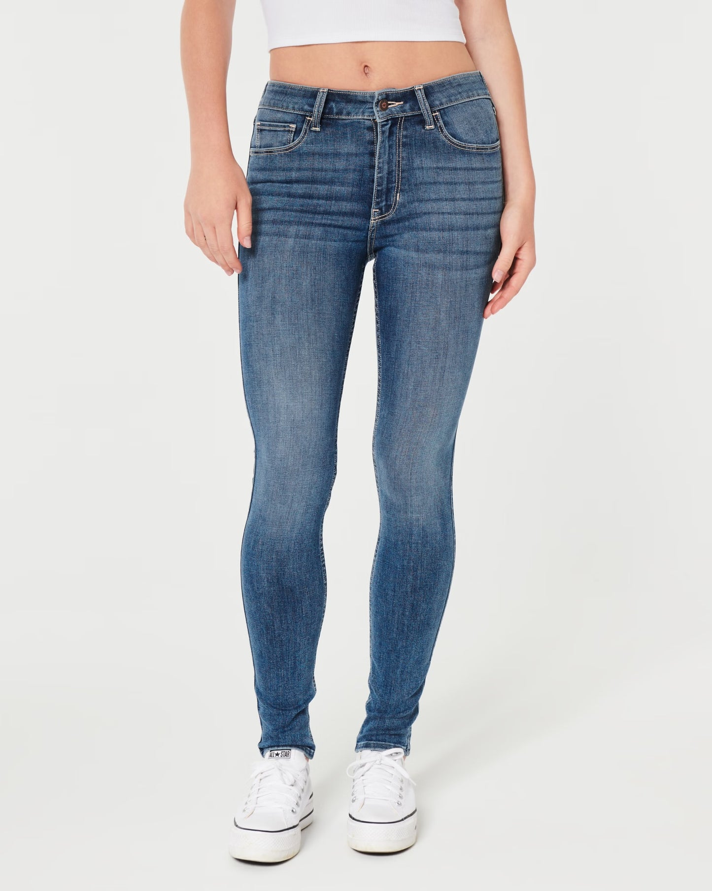 Hollister High Rise Medium Wash Super Skinny Jeans