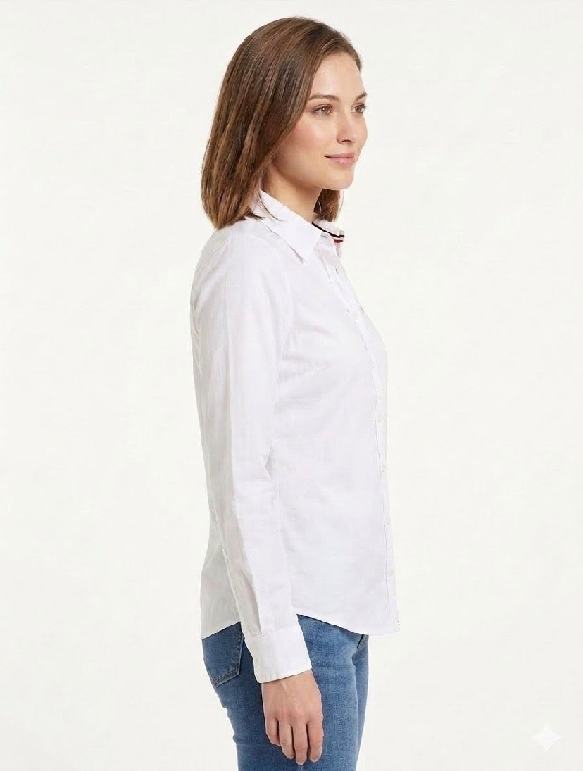 U.S POLO ASSN-White button-down shirt for women from the brand U.S. Polo Assn