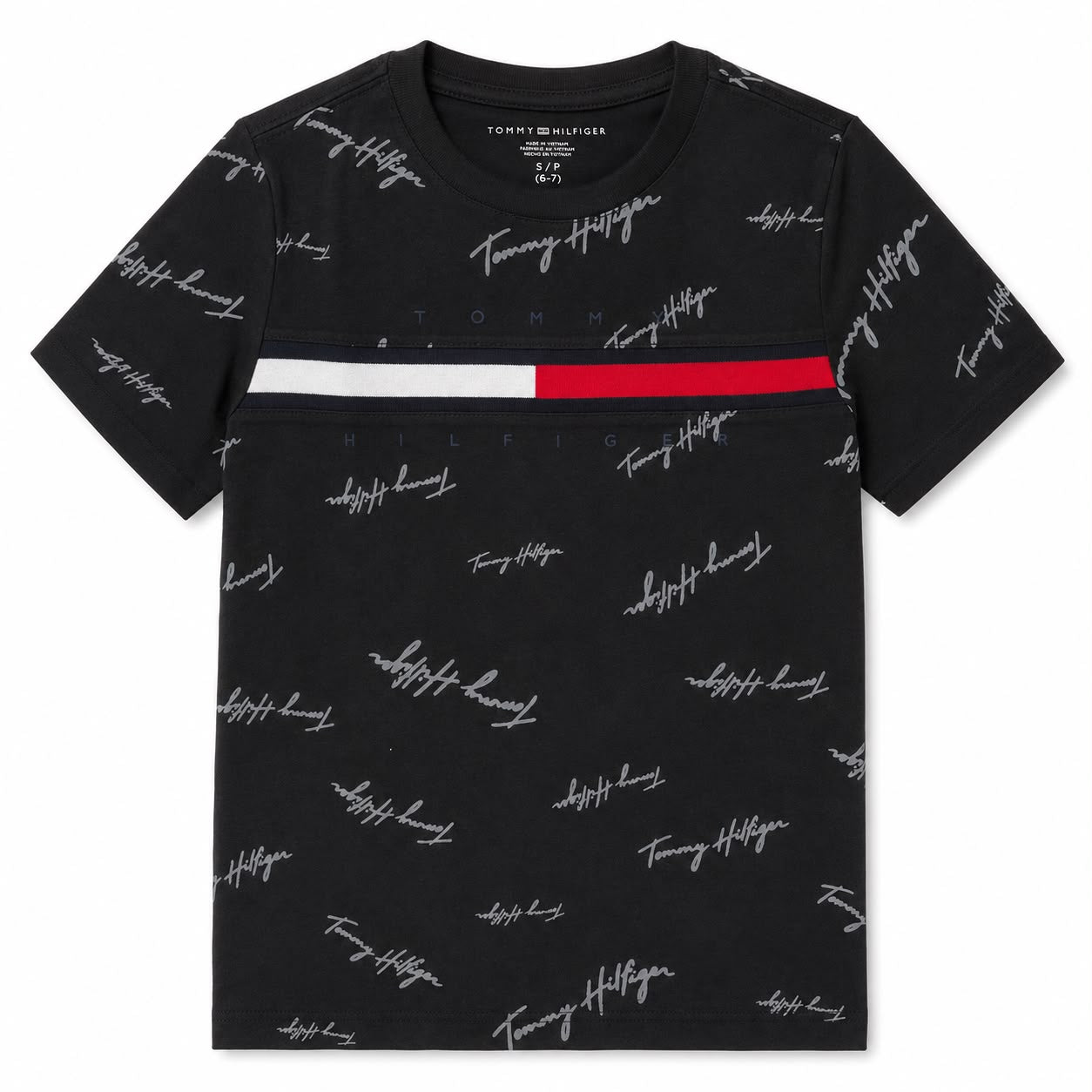 Tommy Hilfiger Kids' Signature Flag Stripe Logo T-Shirt