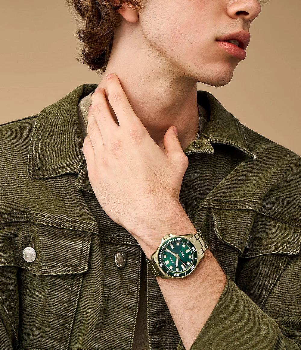 Fossil Dalton Three-Hand Gold-Tone Stainless Steel Watch