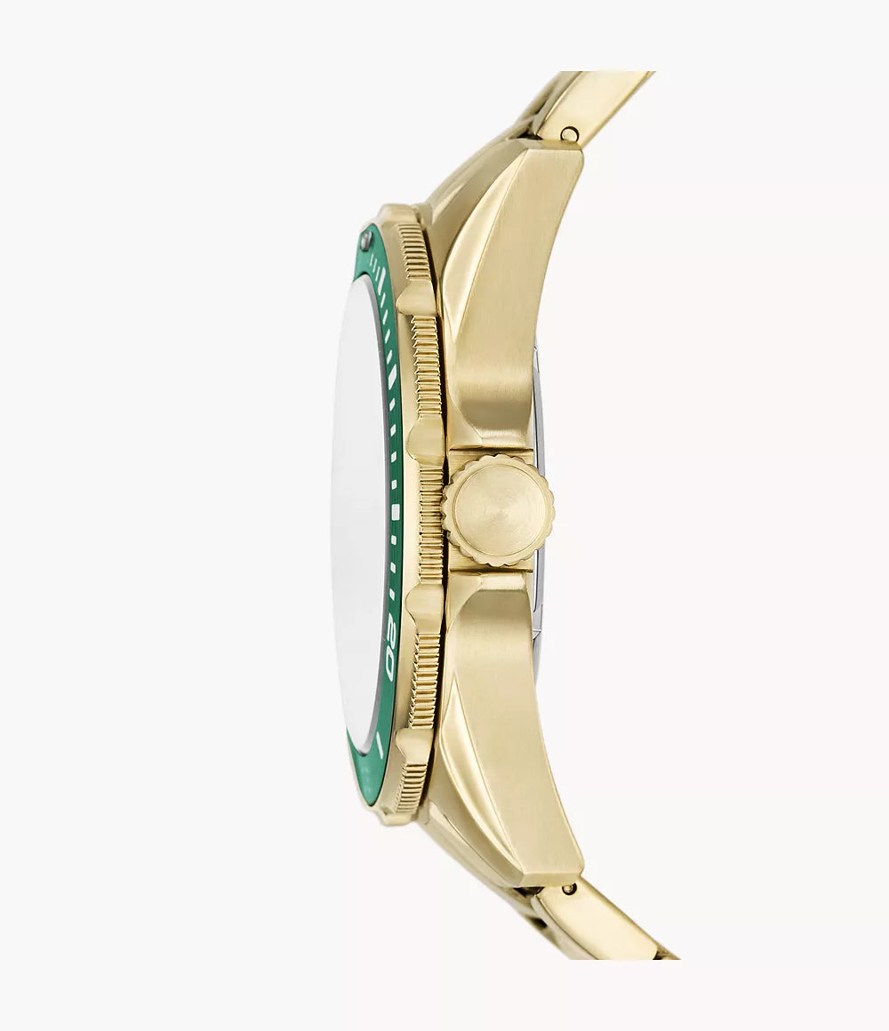 Fossil Dalton Three-Hand Gold-Tone Stainless Steel Watch