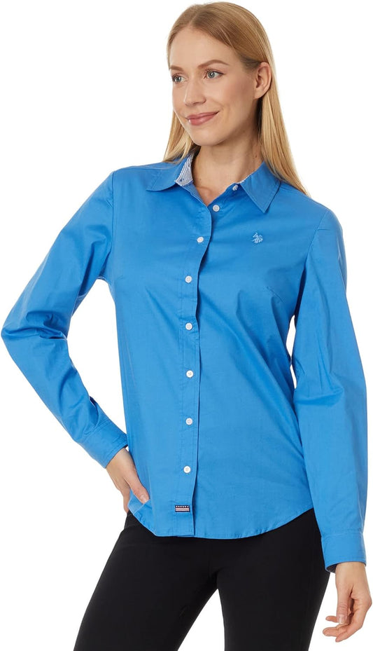 U.S Polo Assn Solid Stretch Poplin Shirt
